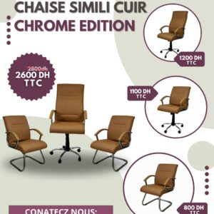 L'Ensemble Chaise Simili Cuir Chrome Edition